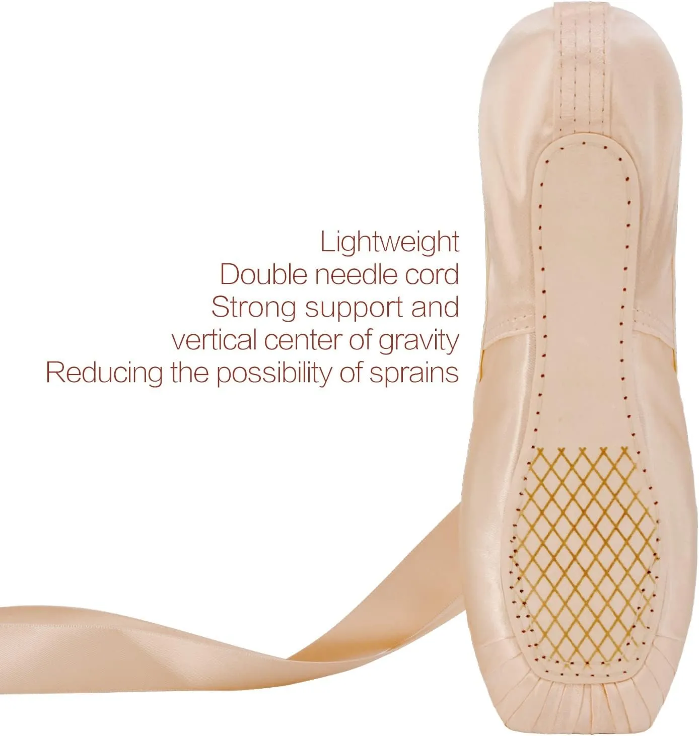 IJONDA Adult Ballet Pointe Shoes for Girls Women with Toe Pads and Mesh Bag