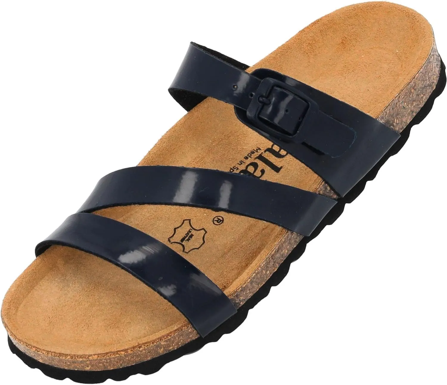 Ikaria Women's Mules - Extra Comfortable Sandals - Fashionable Slippers with Natural Cork - Made in EU - Sandals with Sole Made of Finest Natural Leather