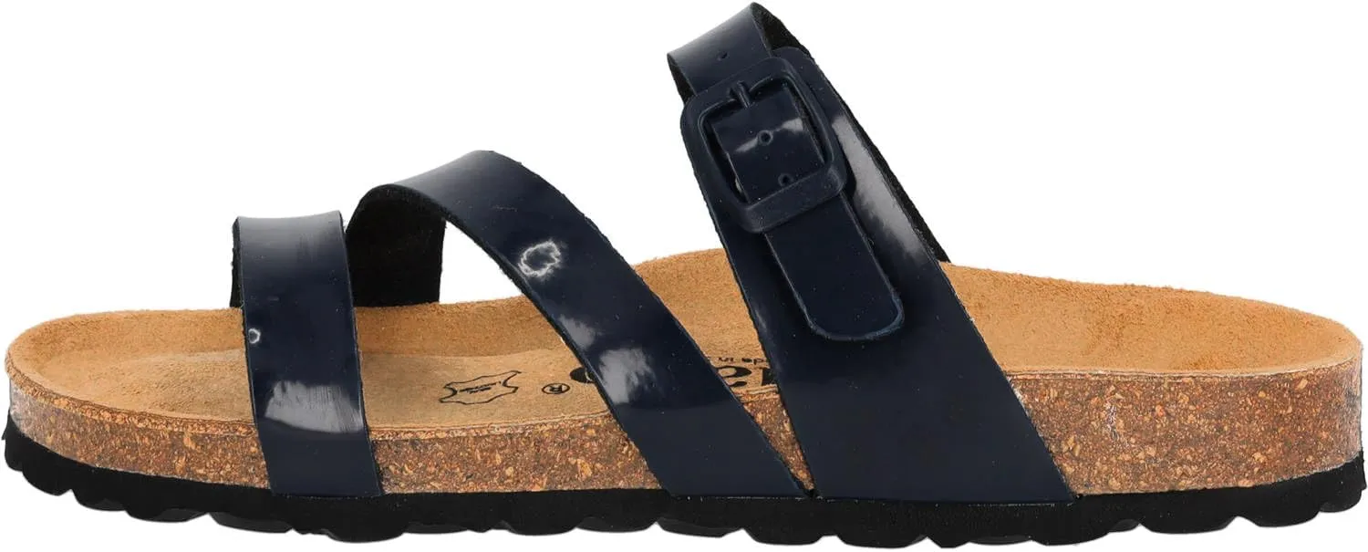Ikaria Women's Mules - Extra Comfortable Sandals - Fashionable Slippers with Natural Cork - Made in EU - Sandals with Sole Made of Finest Natural Leather
