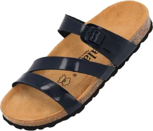 Ikaria Women's Mules - Extra Comfortable Sandals - Fashionable Slippers with Natural Cork - Made in EU - Sandals with Sole Made of Finest Natural Leather
