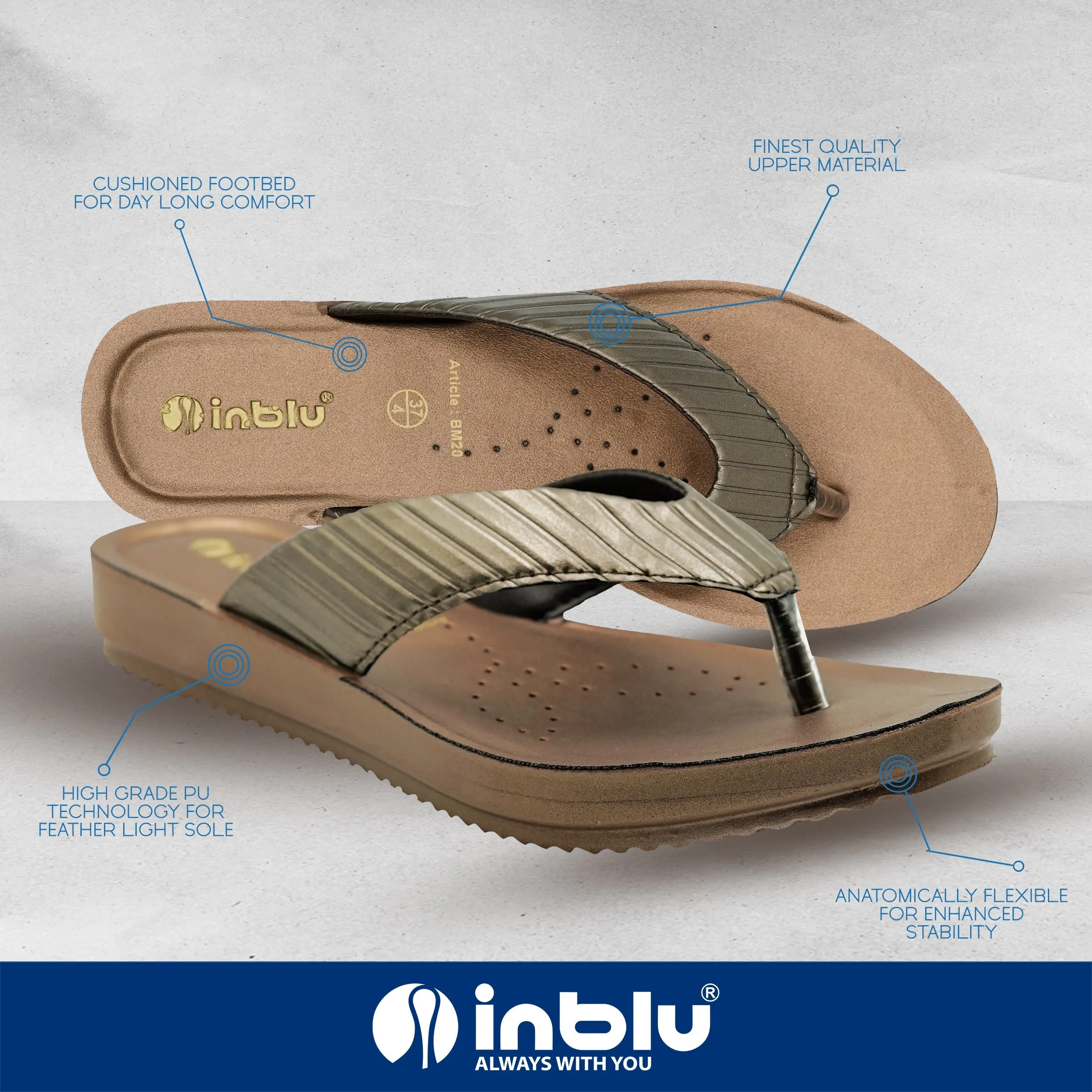 Inblu BRONZE Slipper with slip-on for female