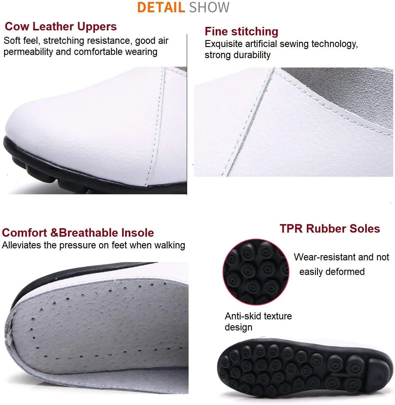Inornever Women's Mules Slip-on Loafers Shoes Leather Clogs Flats Wallking Slipper Garden Sandal