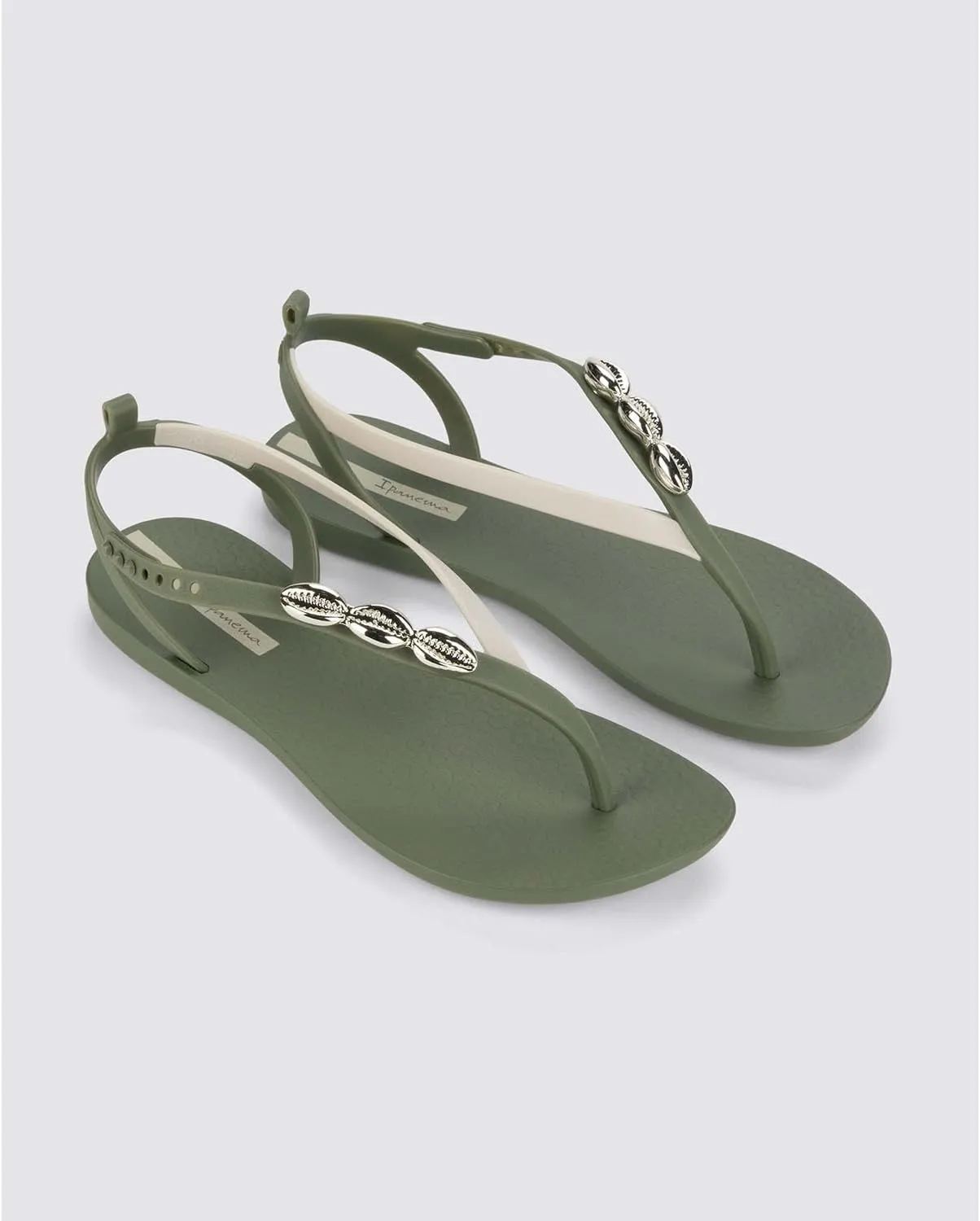 Ipanema Salty Womens Sandals - Lace Up Sandals for Women, Dressy Sandals with Sea Shells, T-Strap Thong Sandals, Tie Up Sandals, Flat Sandals, Summer Dress Sandals, Comfortable