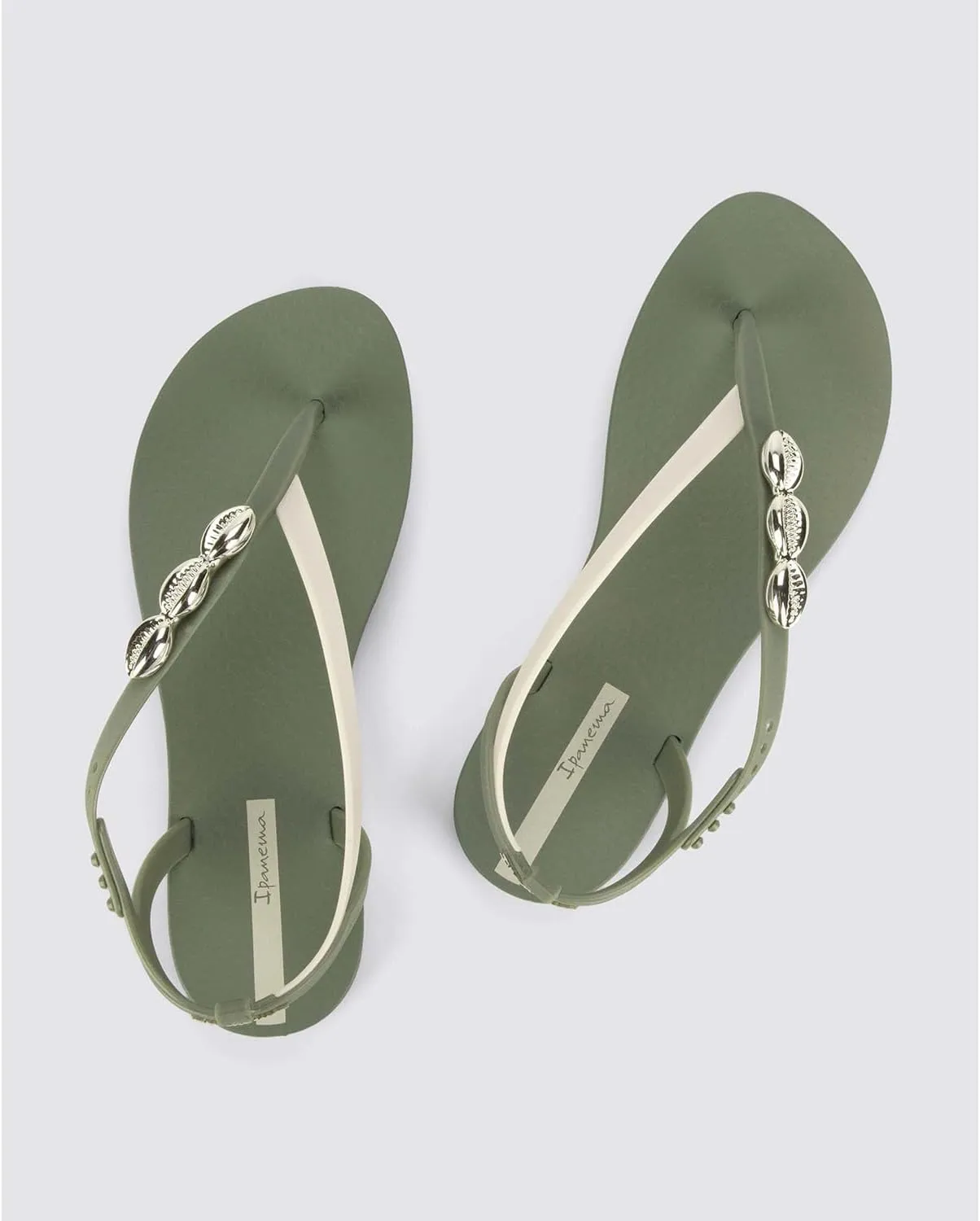 Ipanema Salty Womens Sandals - Lace Up Sandals for Women, Dressy Sandals with Sea Shells, T-Strap Thong Sandals, Tie Up Sandals, Flat Sandals, Summer Dress Sandals, Comfortable