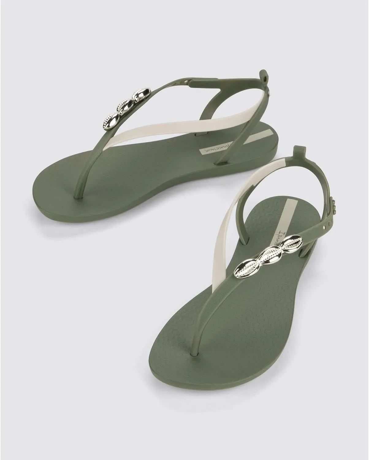 Ipanema Salty Womens Sandals - Lace Up Sandals for Women, Dressy Sandals with Sea Shells, T-Strap Thong Sandals, Tie Up Sandals, Flat Sandals, Summer Dress Sandals, Comfortable