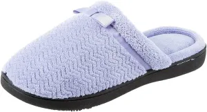 isotoner Women's Chevron Slip on Clog Slippers with Moisture Wicking for Indoor/Outdoor Comfort and Arch Support