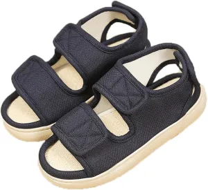 ITODA Adjustable Diabetic Sandals for Men Women Extra Wide Width Open Toe Edema Diabetic Slippers for Swollen Feet Arthritis Elderly Swelling Neuropathy Lymphedema Surgery Recovery Footwear