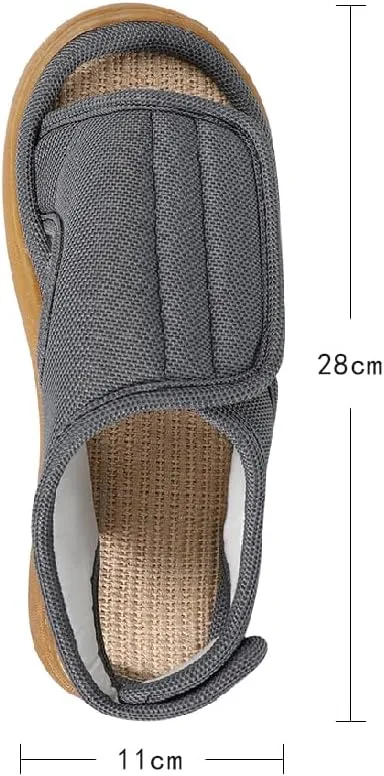 ITODA Extra Wide Diabetic Foot Shoes Swollen Men's Sandals Edema Adjustable Open Toe Diabetic Slippers for Swollen Feet Arthritis Elderly Swelling Neuropathy Lymphedema Surgery Recovery Footwear