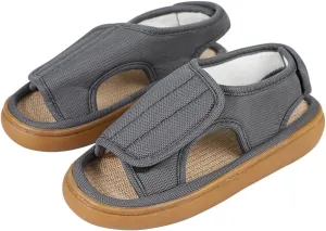 ITODA Extra Wide Diabetic Foot Shoes Swollen Men's Sandals Edema Adjustable Open Toe Diabetic Slippers for Swollen Feet Arthritis Elderly Swelling Neuropathy Lymphedema Surgery Recovery Footwear