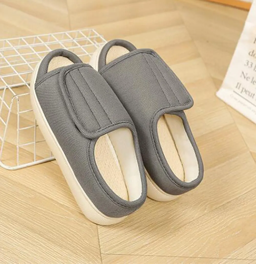 ITODA Open Toe Diabetic Sandals for Men Women Extra Wide Width Adjustable Edema Diabetic Slippers for Swollen Feet Arthritis Elderly Swelling Neuropathy Lymphedema Surgery Recovery Footwear