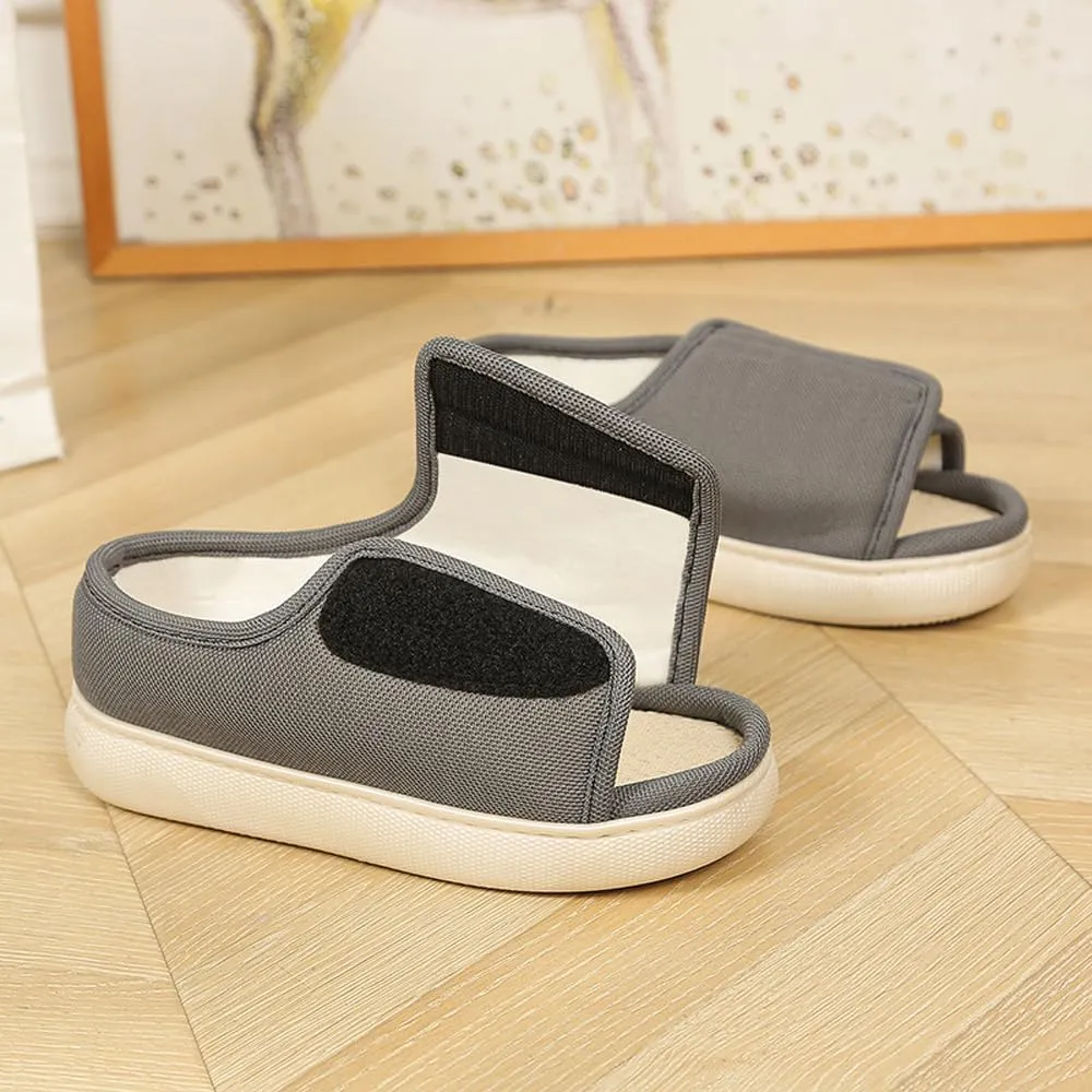 ITODA Open Toe Diabetic Sandals for Men Women Extra Wide Width Adjustable Edema Diabetic Slippers for Swollen Feet Arthritis Elderly Swelling Neuropathy Lymphedema Surgery Recovery Footwear