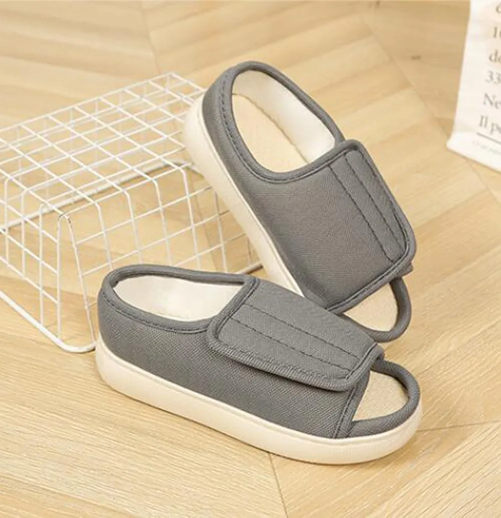 ITODA Open Toe Diabetic Sandals for Men Women Extra Wide Width Adjustable Edema Diabetic Slippers for Swollen Feet Arthritis Elderly Swelling Neuropathy Lymphedema Surgery Recovery Footwear