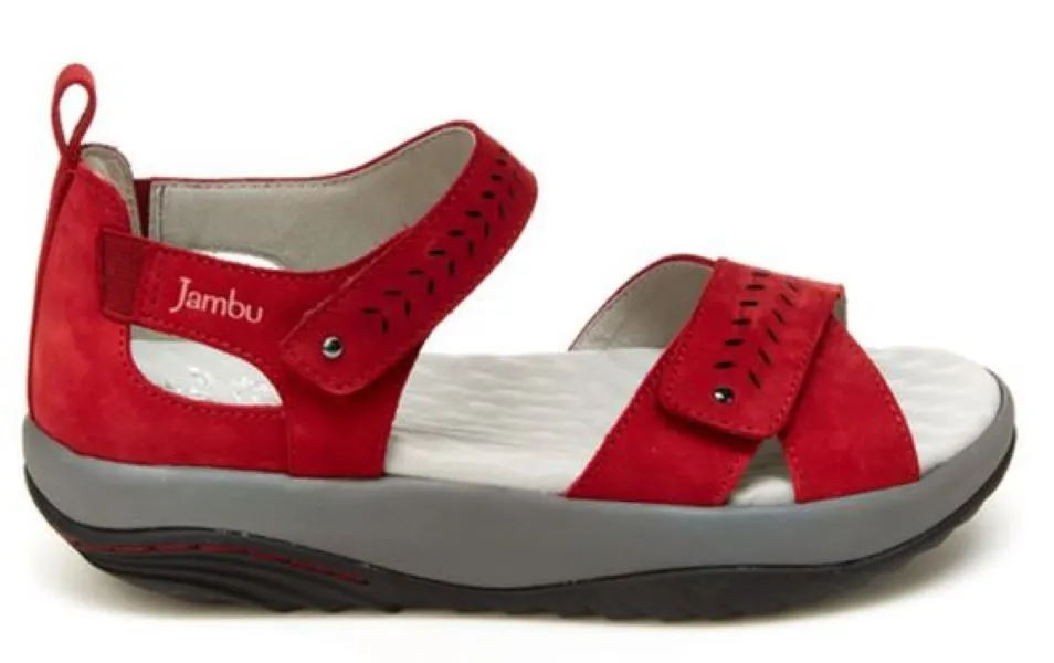 Jambu Red Womens Comfort Sandals SEDONA-RED