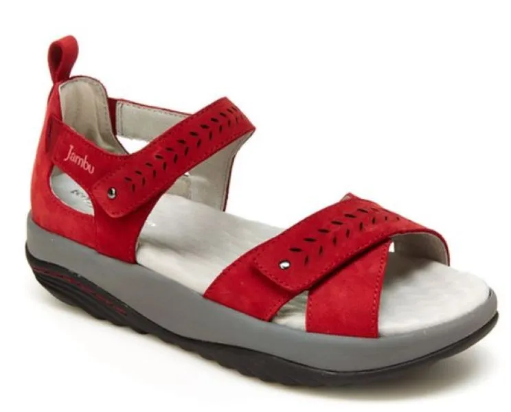 Jambu Red Womens Comfort Sandals SEDONA-RED