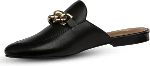 JATAREA Women's Flat Mules | Round Toe Leather Slip-Ons for Any Summer Outing Shoes