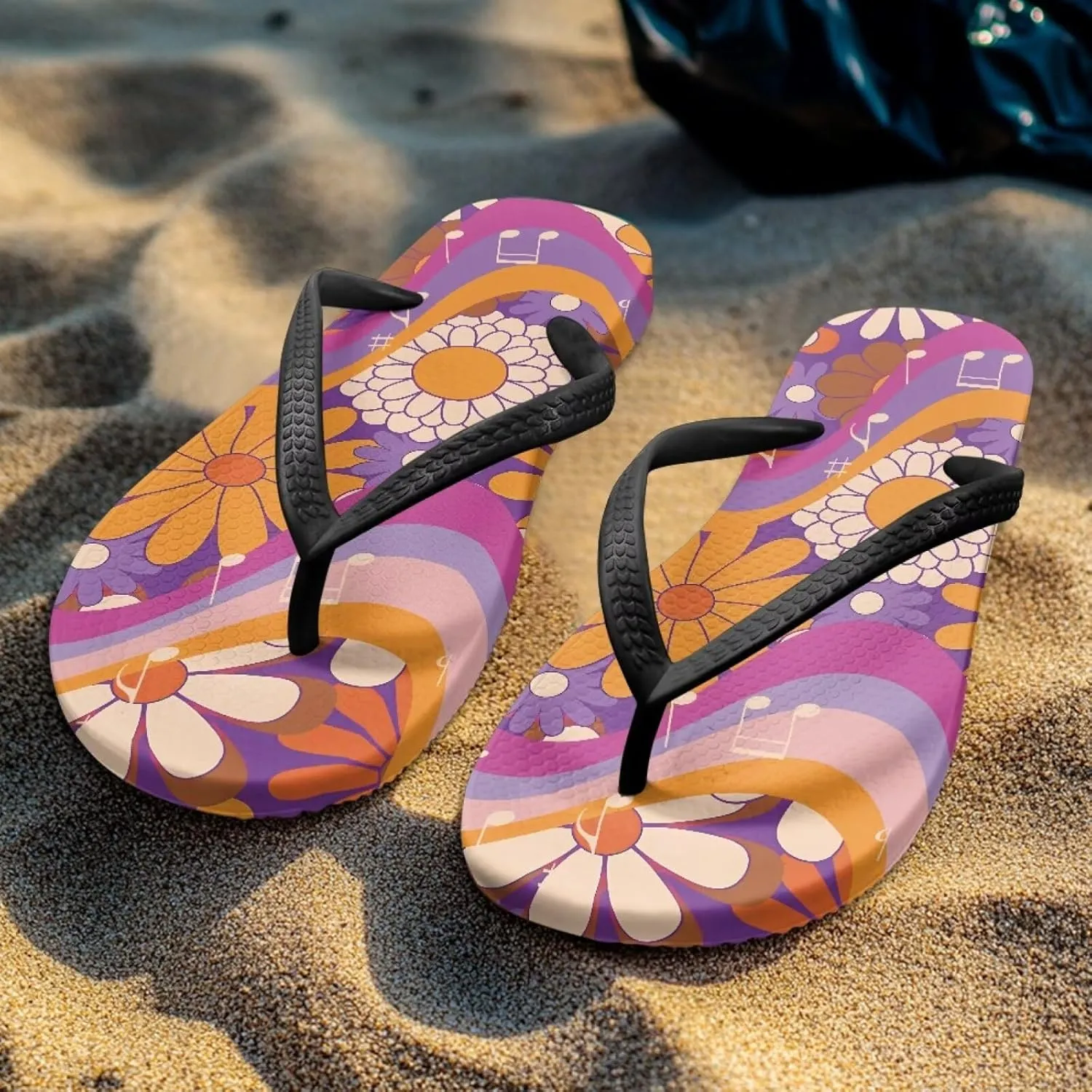 Jeiento 70S Flip Flops for Women Non Slip Beach Thong Sandals Slip On Bathroom Shower Shoes Comfort Walking Footwear Casual Shoes