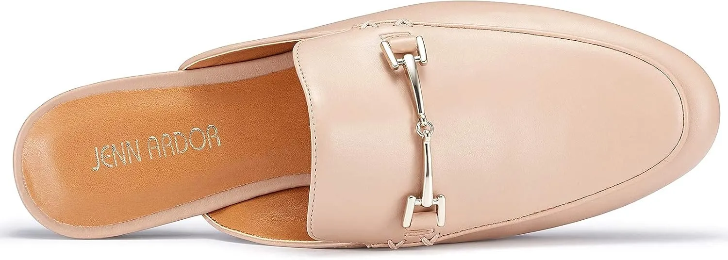 JENN ARDOR Mules for Women Flats Backless Loafers Shoes Slip On Slippers Pointed Toe Low Heel Work Slides Womens Mules Casual Shoes