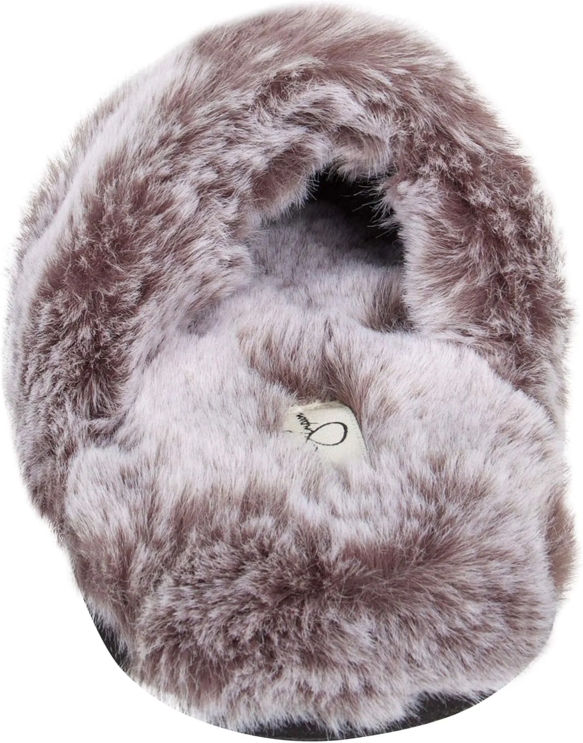 Jessica Simpson Women's Comfy Faux Fur House Slipper Slip-On Scuff Memory Foam Soft Plush Lining