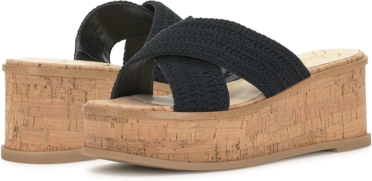 Jessica Simpson Womens Ediza Crochet Platform Sandals