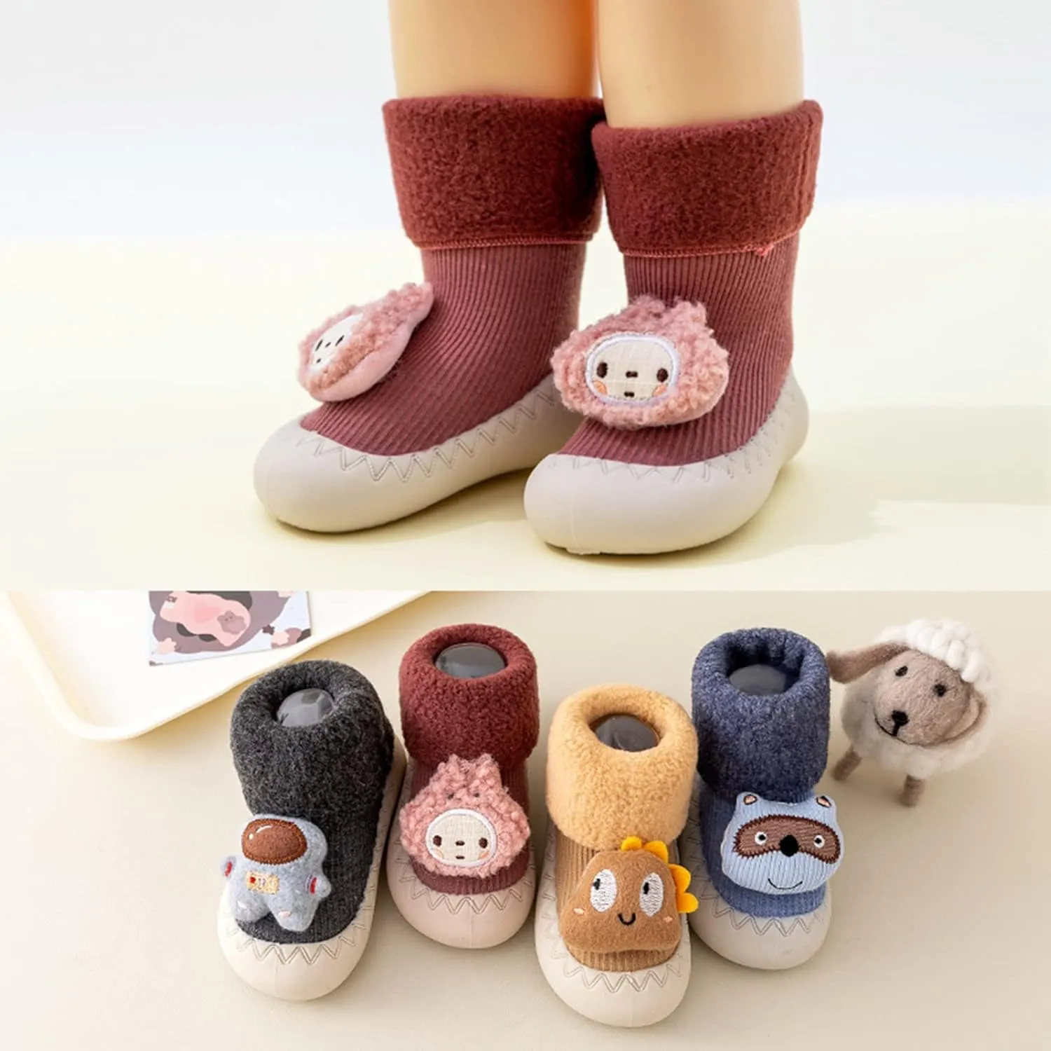 JINCAIHONG Kids Sock Shoes Non Slip Slipper Socks Babys Indoor Walking Shoes House Slippers for Boys Girls