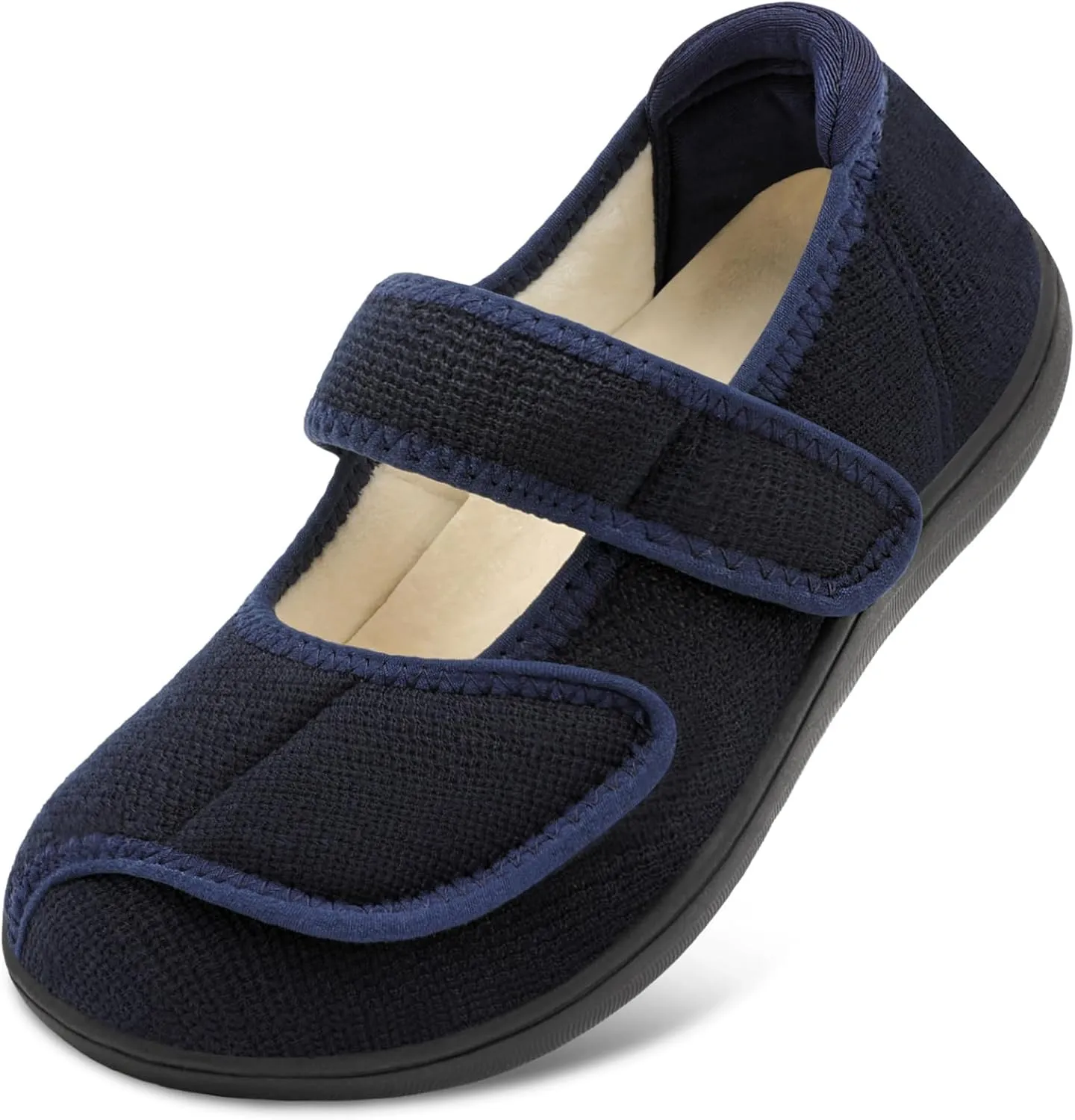 JOINFREE Womens Wide Diabetic Slippers Adjustable Comfort House Shoes Extra Wide Width Edema Swollen Arthritis Bedroom Slipper Indoor Outdoor
