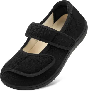 JOINFREE Womens Wide Diabetic Slippers Adjustable Comfort House Shoes Extra Wide Width Edema Swollen Arthritis Bedroom Slipper Indoor Outdoor