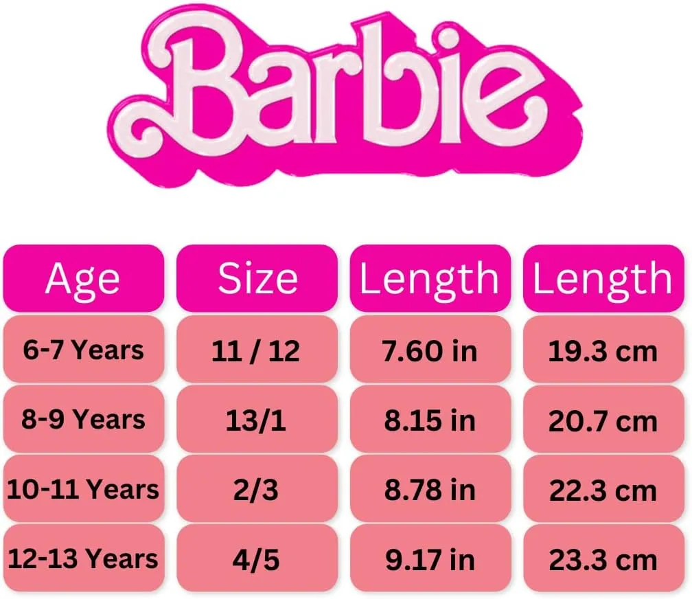 Josmo Barbie Slippers Sandal House Shoes for Girls - NonSlip Comfy Plush Soft Fluffy Warm (Sizes 11-13 Little Kid / 1-5 Big Kid)
