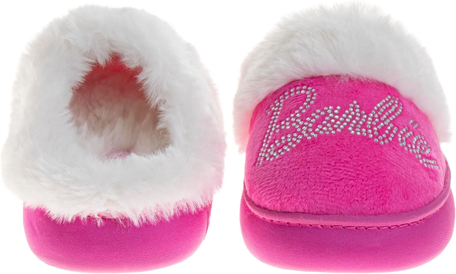 Josmo Barbie Slippers Sandal House Shoes for Girls - NonSlip Comfy Plush Soft Fluffy Warm (Sizes 11-13 Little Kid / 1-5 Big Kid)