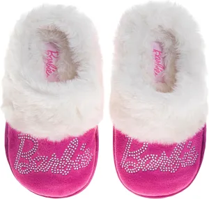 Josmo Barbie Slippers Sandal House Shoes for Girls - NonSlip Comfy Plush Soft Fluffy Warm (Sizes 11-13 Little Kid / 1-5 Big Kid)
