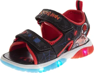 Josmo Boy's Spiderman Lighted Sandal (Toddler/Little Kid), Black, 11