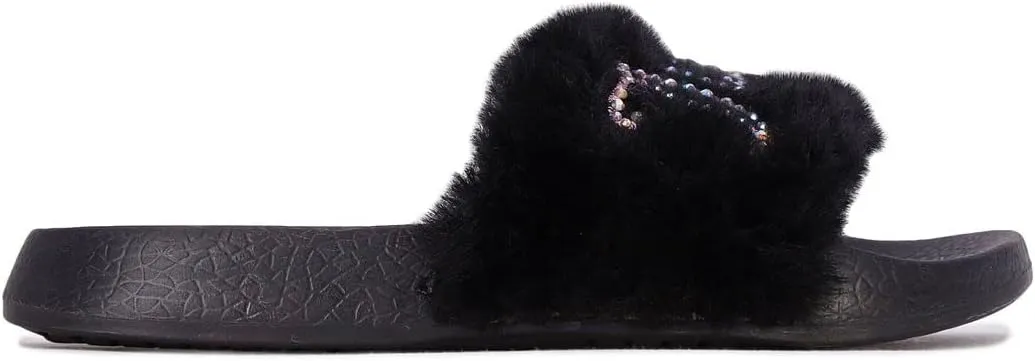 JUICY COUTURE Kids Girls - Slide Slipper Sandals With Faux Fur Slipper Sandals, Furry Slides, Girls Slip On Slippers