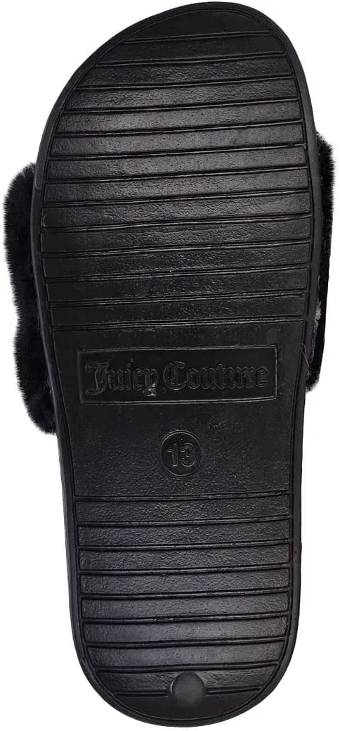 JUICY COUTURE Kids Girls - Slide Slipper Sandals With Faux Fur Slipper Sandals, Furry Slides, Girls Slip On Slippers