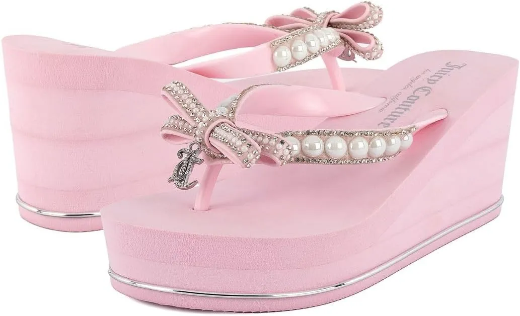 JUICY COUTURE Wedge Platform Flip Flop: High-Fashion, Soft Beach Sandal, Thong-Style Slide