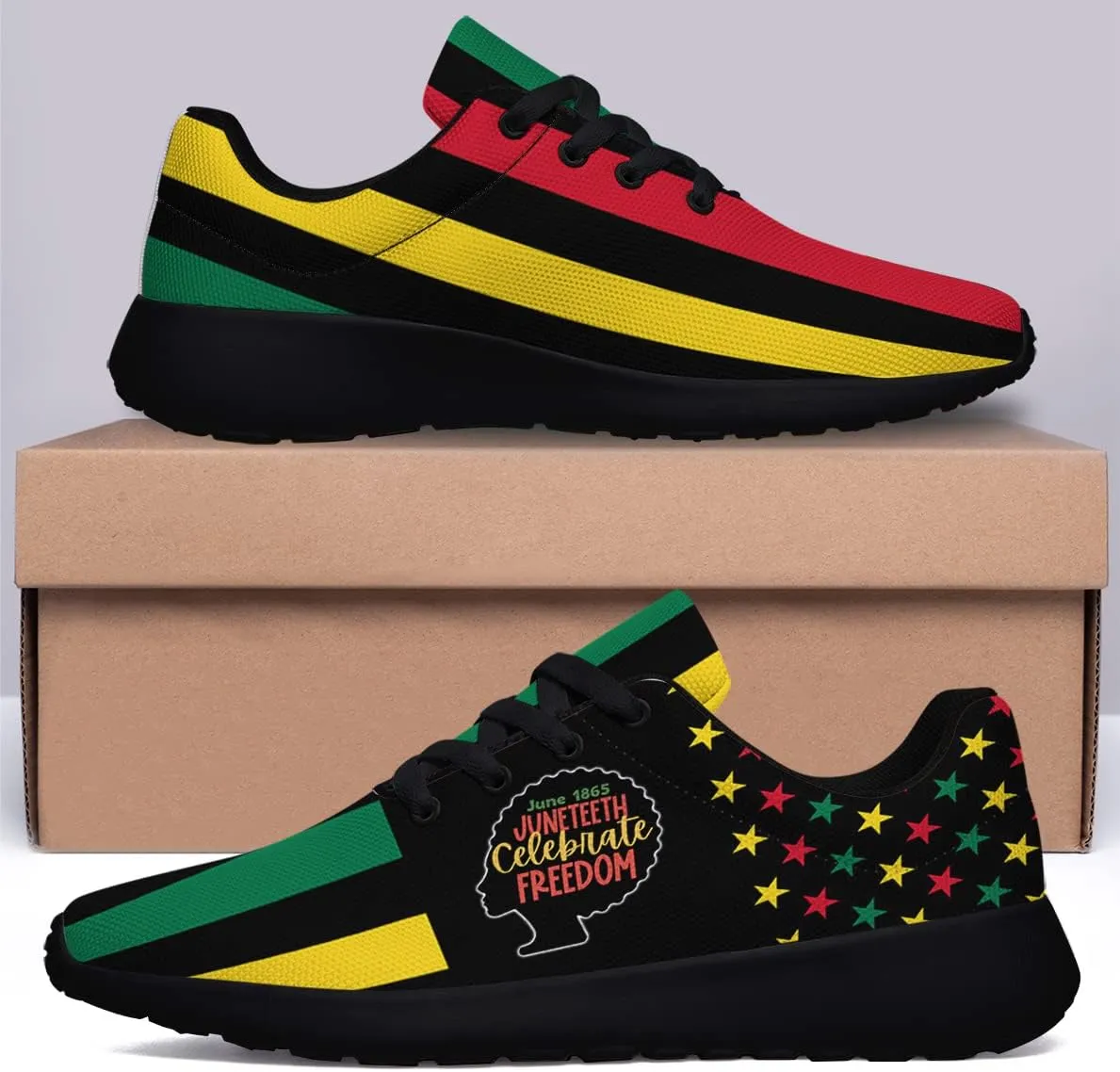 Juneteenth Freedom Day Shoes Men Women Freeish Since 1865 Running Sneakers African Black History Tennis Shoes Gift for Black Family