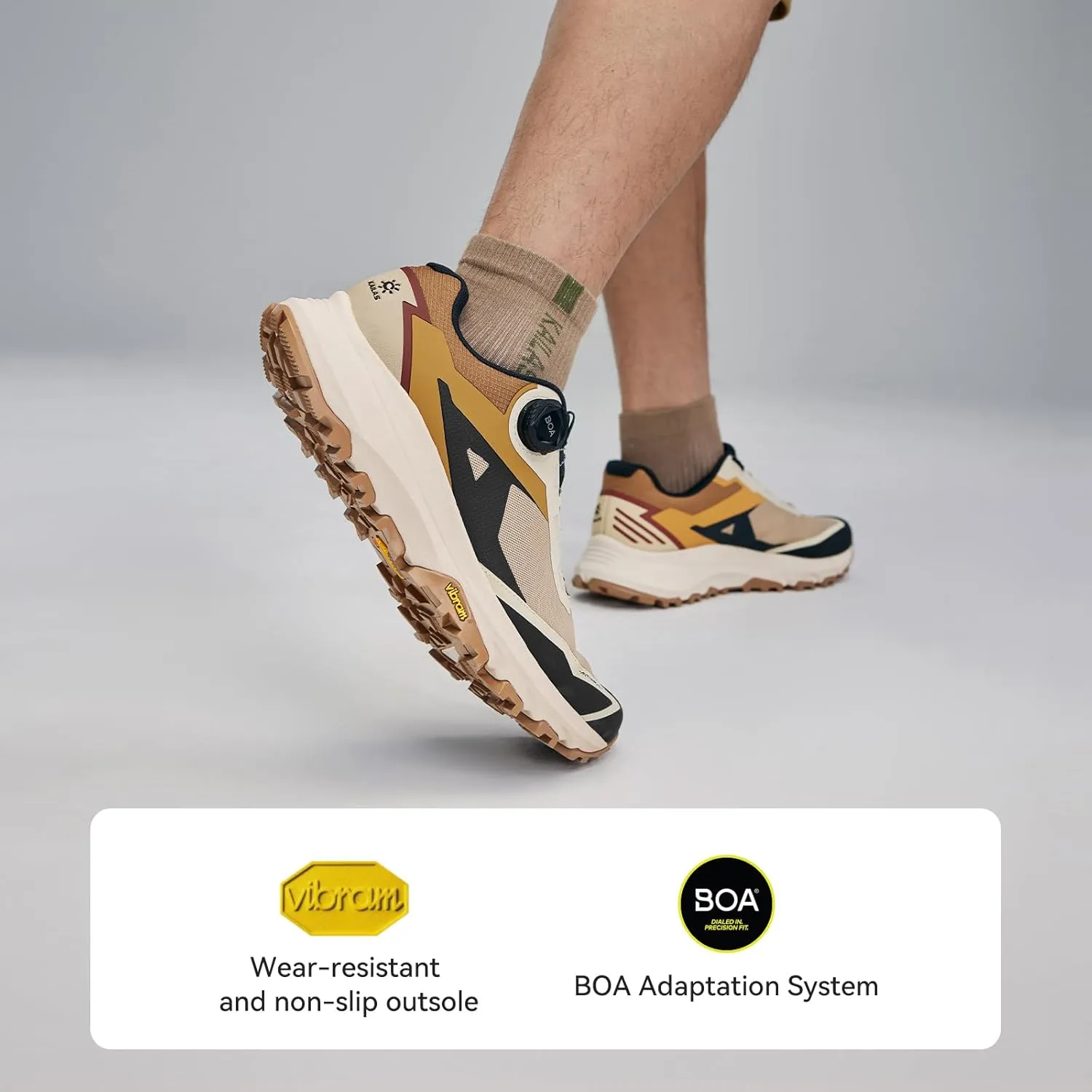 KAILAS Men's Kuocang BOA Hiking Shoe Breathable V Sole Non-Slip Shoes Lightweight Low Height Outdoor Trail Trekking Shoes