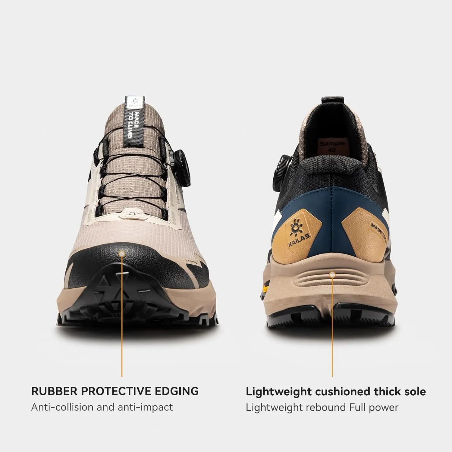 KAILAS Men's Kuocang BOA Hiking Shoe FLT Waterproof V Sole Non-Slip Shoes Lightweight Breathable Low Height Outdoor Trailing Trekking Shoes