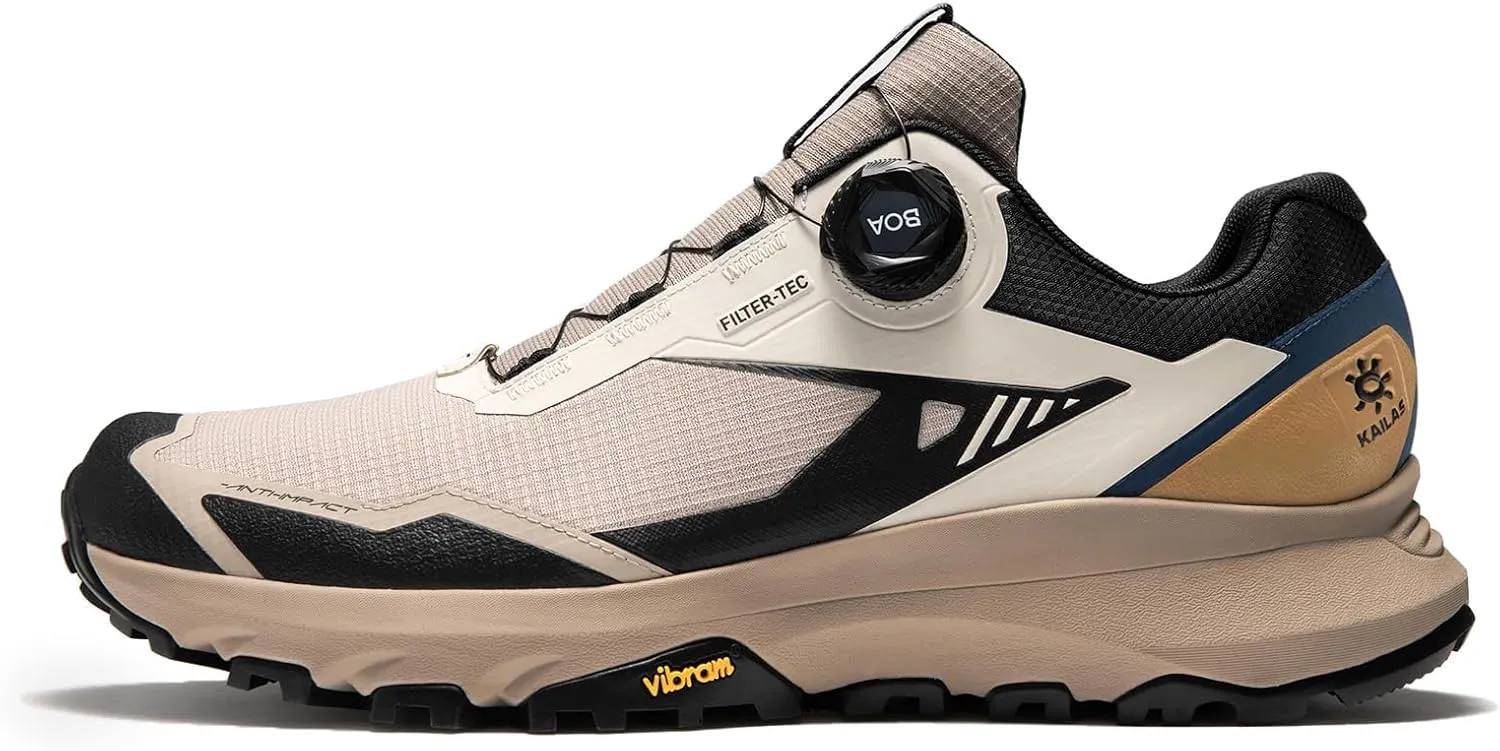 KAILAS Men's Kuocang BOA Hiking Shoe FLT Waterproof V Sole Non-Slip Shoes Lightweight Breathable Low Height Outdoor Trailing Trekking Shoes