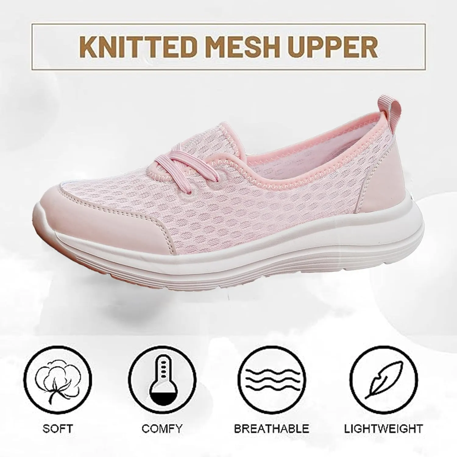 KCTRFSJ Women Kotsas Arch Support Orthopedic Shoes,Walkclouds Breathable Slip-On Flat Walking Shoes,Lightweight Breathable Non-Slip Low Top Casual Shoe