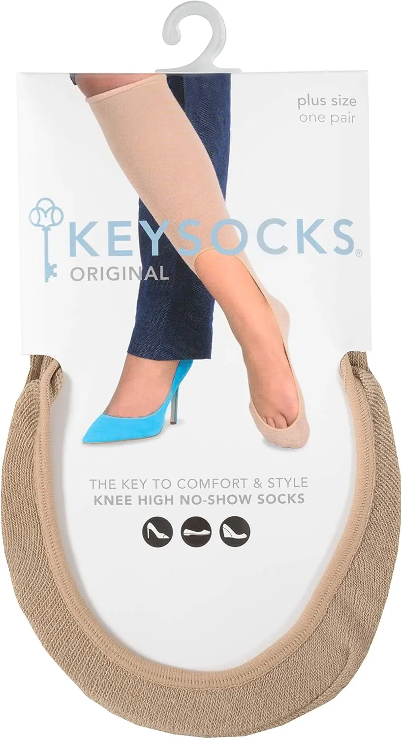 KEYSOCKS Women's Original No-Show Knee High Socks
