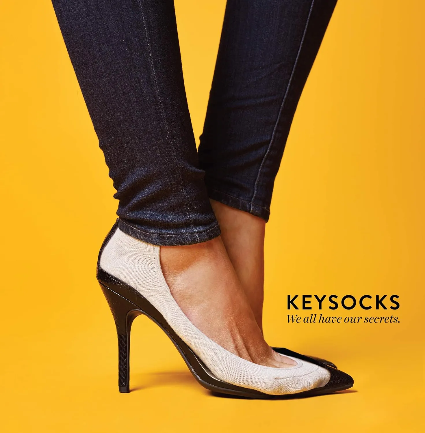 KEYSOCKS Women's Original No-Show Knee High Socks