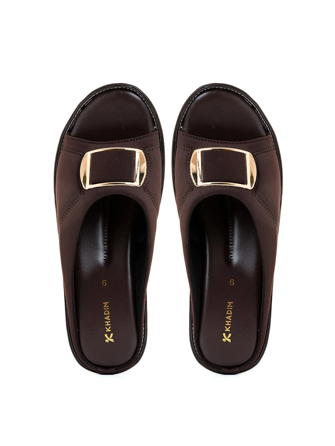 Khadim Wedge Heel Mule Slip On Sandal for Women