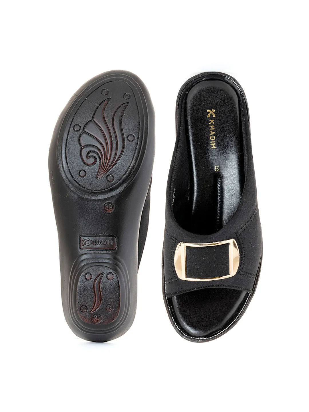 Khadim Wedge Heel Mule Slip On Sandal for Women