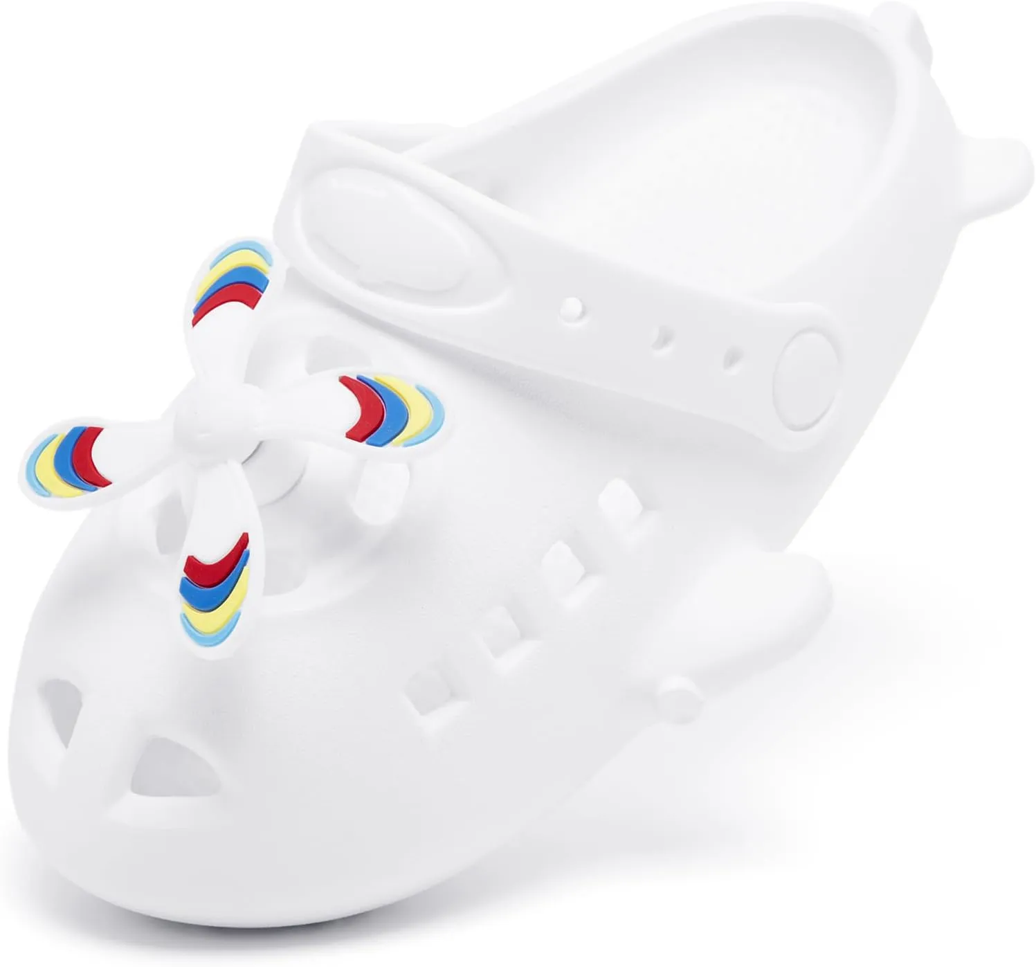 Kid's Girls Boys Clogs Garden Shoes Shark Slides Fun Airplane Shape Slippers Lightweight Breathable Slides Slippers Summer Indoor Outdoor Kids Beach Pool Water Sandals