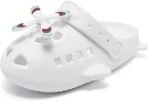Kid's Girls Boys Clogs Garden Shoes Shark Slides Fun Airplane Shape Slippers Lightweight Breathable Slides Slippers Summer Indoor Outdoor Kids Beach Pool Water Sandals