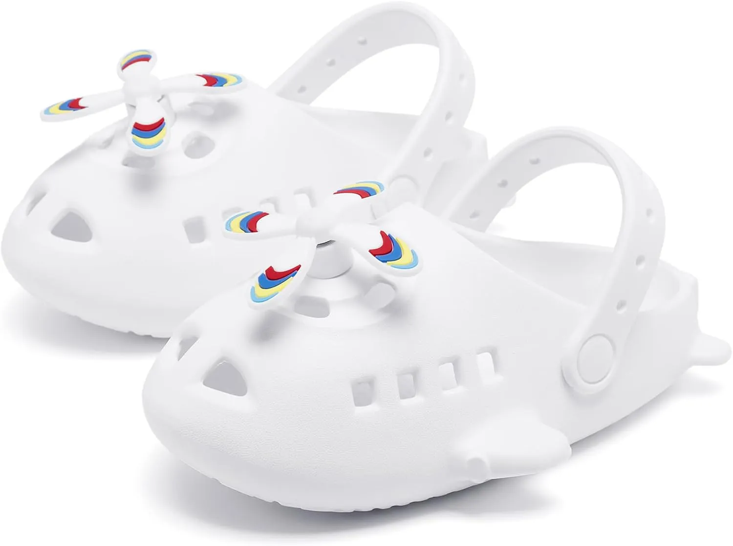 Kid's Girls Boys Clogs Garden Shoes Shark Slides Fun Airplane Shape Slippers Lightweight Breathable Slides Slippers Summer Indoor Outdoor Kids Beach Pool Water Sandals