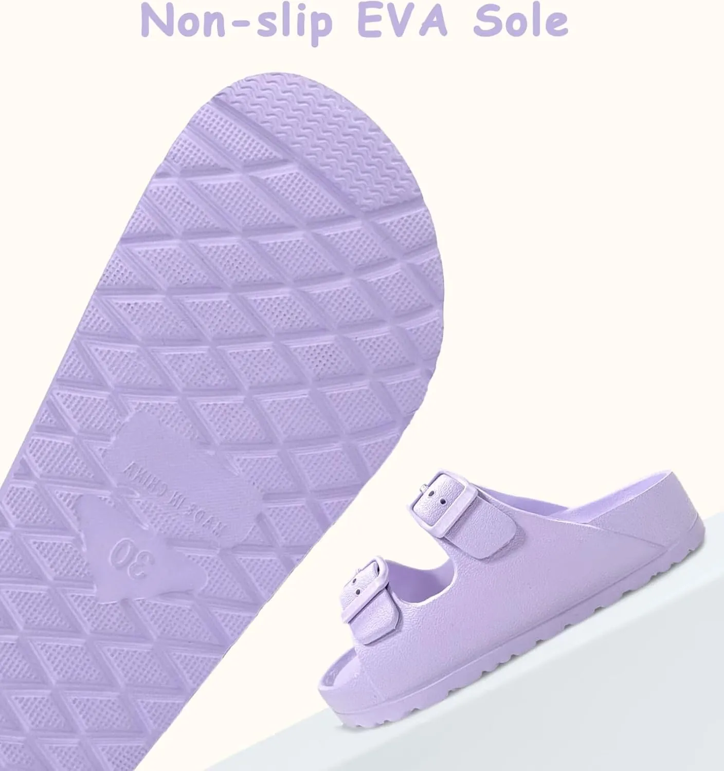 Kids Slide Sandals Boys Girls Buckle Adjustable EVA Slipper Sandals