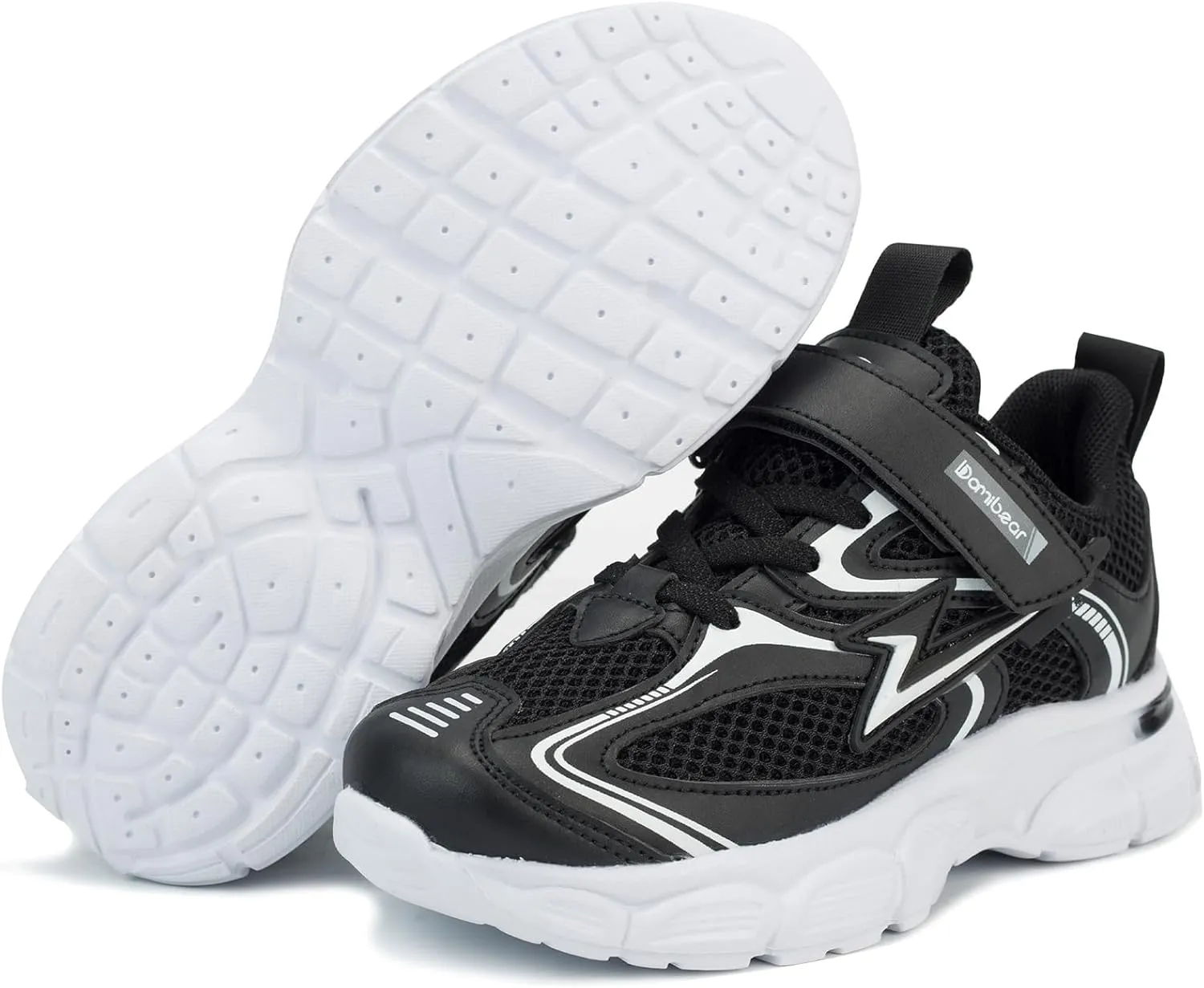 Kids Sneakers for Boys Girls Mesh Breathable Running Shoes Hook and Loop Lightweight Athletic Casual Shoes