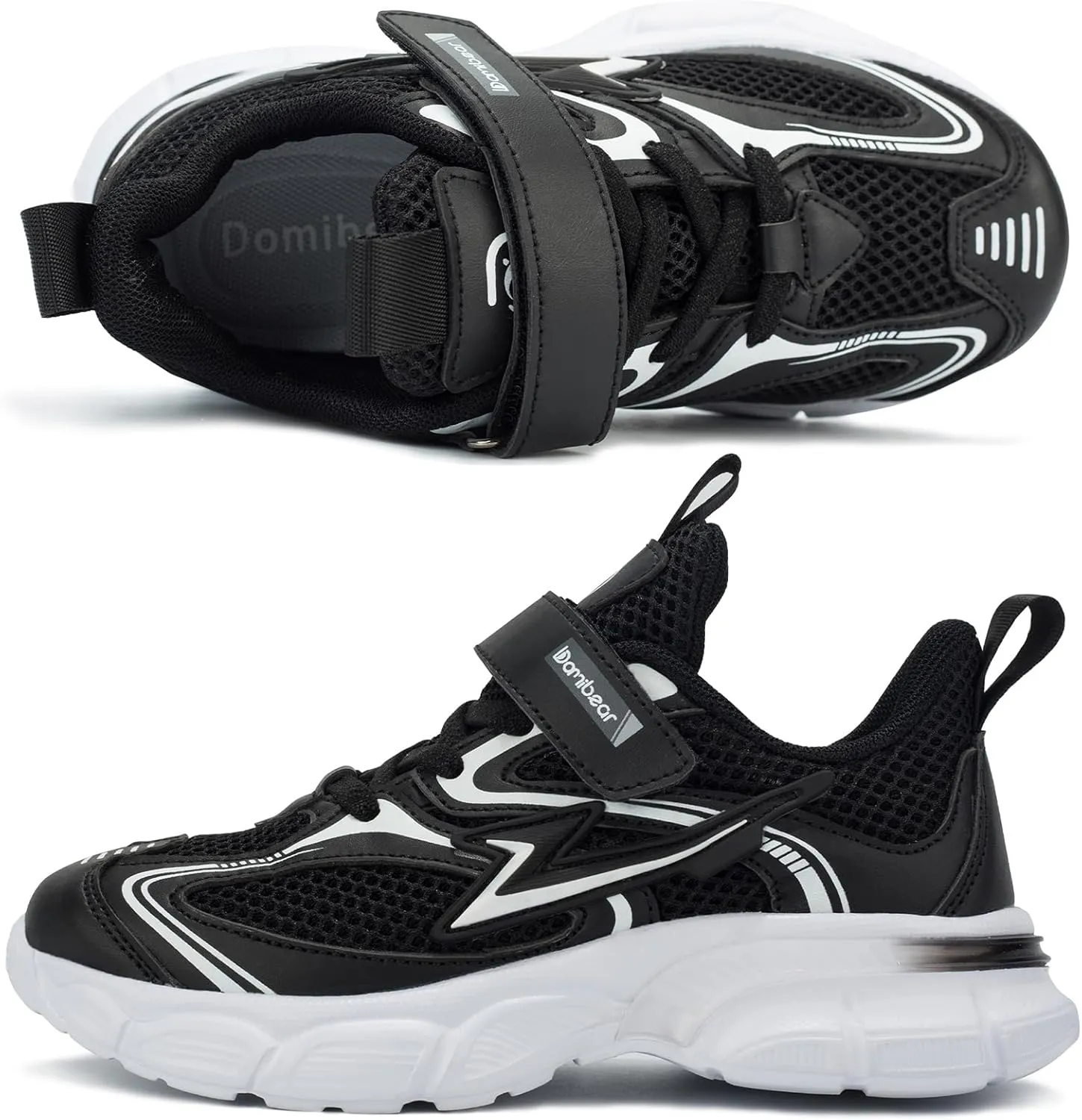 Kids Sneakers for Boys Girls Mesh Breathable Running Shoes Hook and Loop Lightweight Athletic Casual Shoes