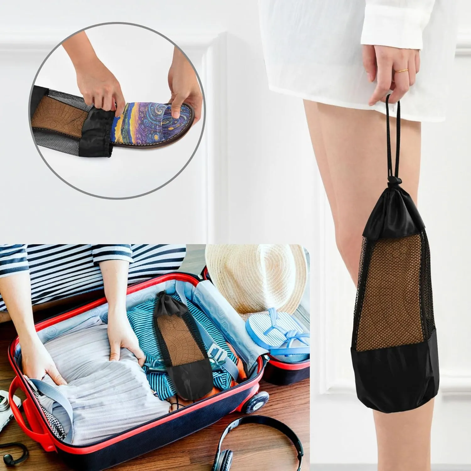 KLL Womens Fashion Slippers Indoor Portable Soft Bedroom Slipper for Travel, Hotel, Party, Guests