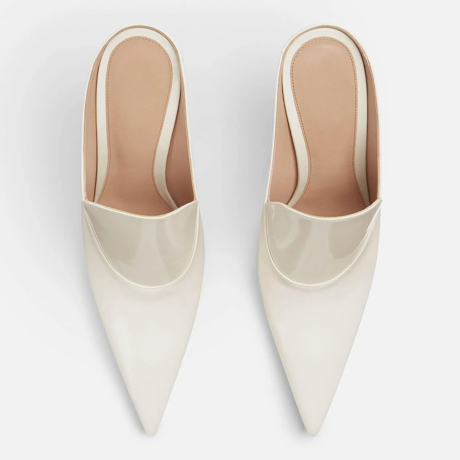 Kluolandi Metallic Heeled Mules for Women Sexy Pointed Closed Toe Slip On Wedge Mule Pumps Heels